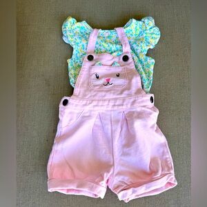 Carter’s, 2-Piece, Short Overalls, Size 9 Months